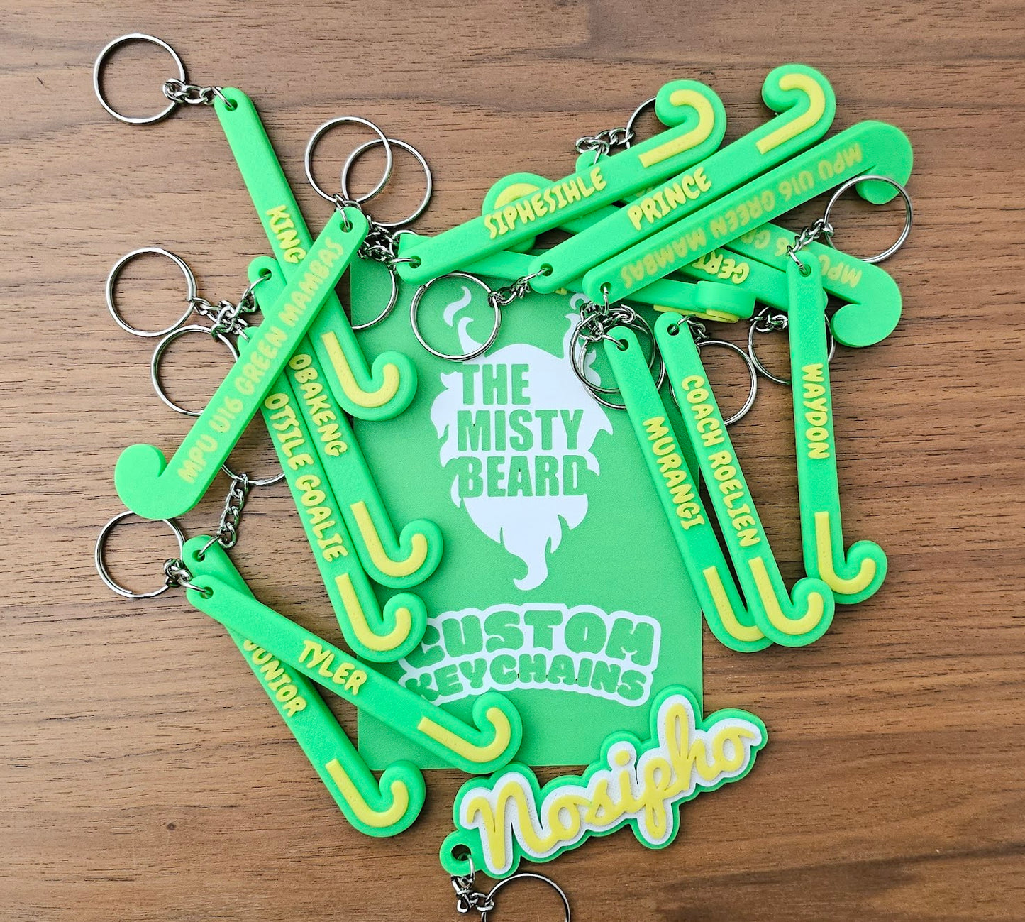 Personalized Hockey Stick keychain